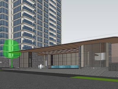 现代小区建筑 小区大门 社区门厅 社区大堂