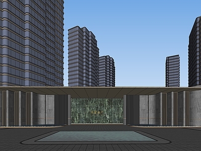 现代小区建筑 小区大门 社区大堂 入口大门