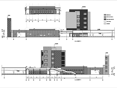 现代学校建筑 公共教学楼建筑图 施工图