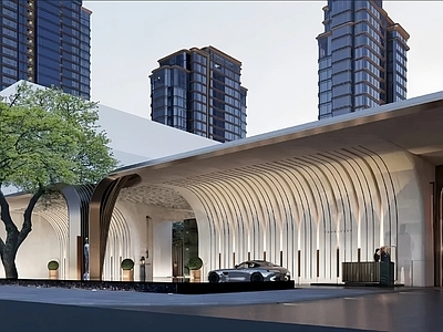 现代小区建筑 小区大门 社区大堂 大门设计 示范区