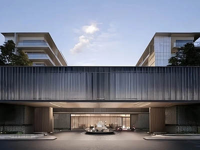 现代小区建筑 小区大门 社区大堂 示范区 展示区 售楼处