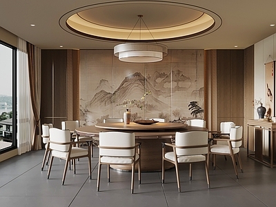 新中式包厢 新中式包间 包厢 宋式包间 餐桌椅
