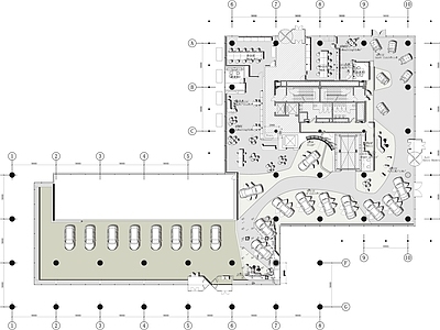 汽车展厅 2500㎡汽车展 汽车展厅平面图 汽车4s店平面图 施工图
