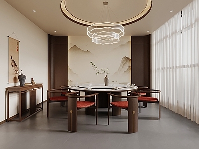 新中式包厢 新中式包间 包厢 宋式包间 餐桌椅