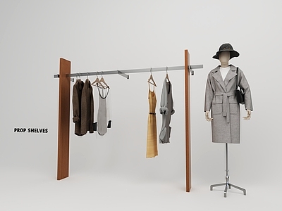 现代衣架 服装店货架 中古挂衣架 道具货架货柜 衣架衣服帽子模特 男女童装店展厅