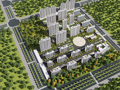 现代小区建筑 小区 住宅