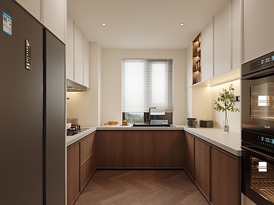 中古奶油封闭式厨房 u型厨房 l型厨房 一字型厨房 岛台厨房