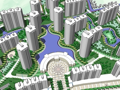 现代简模规划 小区规划