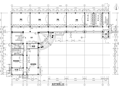 学校建筑 四层教学楼教室 办公室图书阅览室 休息活动室资料室 施工图