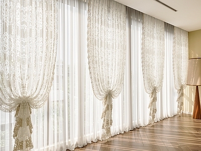 法式窗帘 纱帘 褶帘 印花纱帘 布艺窗帘 印花窗帘