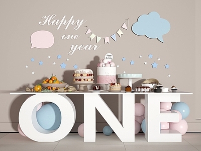 现代其他摆件 生日布置 甜品台 甜品区 节日布置