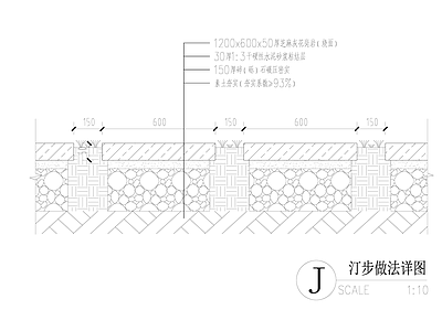 地面综合节点 汀步作法 施工图