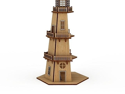 现代拼接灯塔玩具