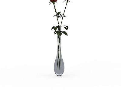 现代玫瑰花瓶装饰品