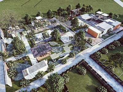 现代教育校园景观 大学校园 校园景观 校园广场