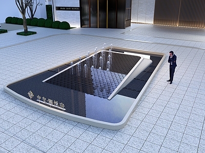 现代喷泉 主入口水景