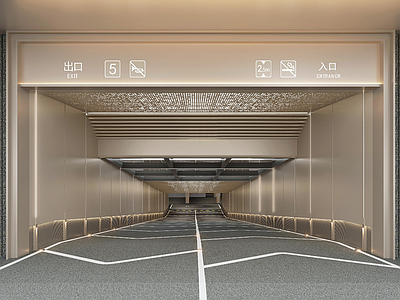 现代简约电梯厅 公区 坡道 停车 光厅
