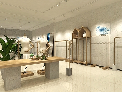 现代复古服装店 侘寂服装店 万达女装店 仓储式服装店 展厅 婚纱店