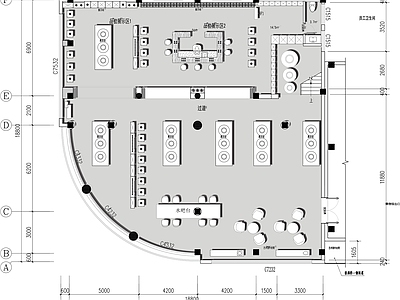 现代蛋糕店 蛋糕店设计平面图 甜品店设计平面图 甜品面包店平面图 施工图