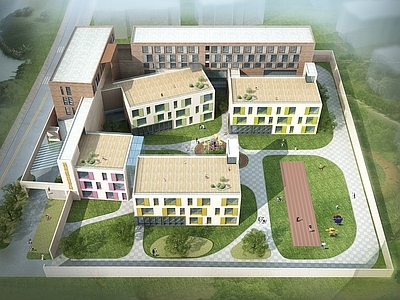 现代学校建筑 现代双语幼儿园 建筑方案 施工图
