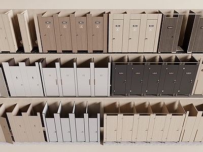 现代公共卫生间 公共卫生间门 公共卫生间隔断 公厕 蹲厕 公卫