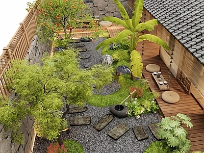 新中式庭院 汀步 杂木庭院 景观树 微地形 植物景观