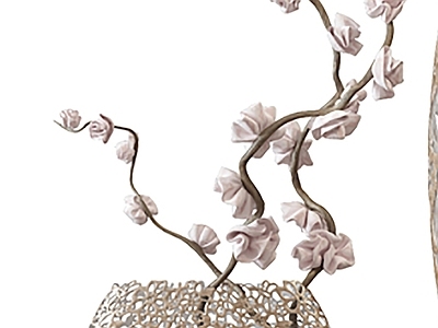 现代中古花瓶 植物摆件 花瓶花卉 插花摆件