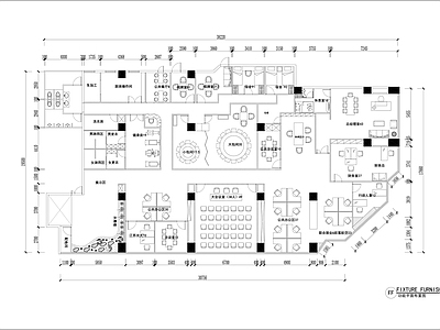 现代整体办公空间 700㎡办公室 办公空间平面图 办公室设计平面图 办公室设 施工图