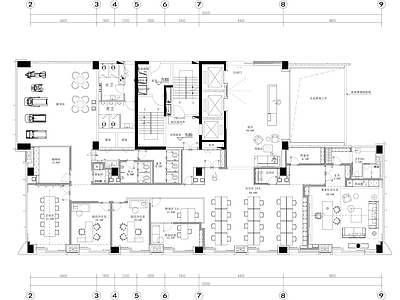现代整体办公空间 办公空间设计平面 办公室设计平面图 整体办公室平面图 施工图
