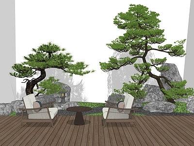 日式别墅庭院 下沉庭院