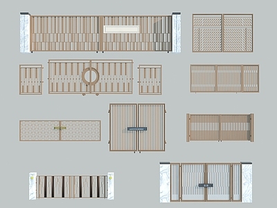 现代其他景观小品 现代庭院铁艺门