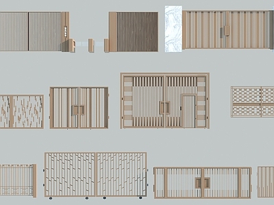 现代其他景观小品 现代庭院铁艺门