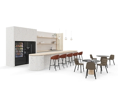 现代茶水间 办公家具 办公家具组合