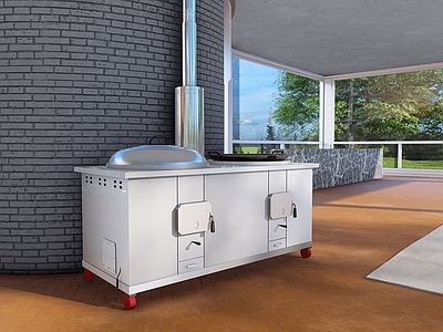 灶台 现代柴火灶 柴火炉 大锅 现代灶台 柴火灶