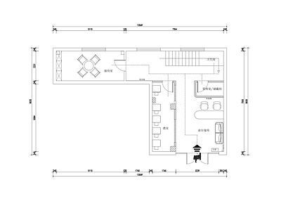 现代日式其他文化空间 教培机构一楼 平面方案设计图 施工图