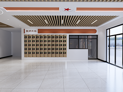 现代新中式其他学校空间 学校大厅 校园展厅