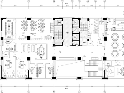 现代整体办公空间 办公室设计平面图 办公室餐厅平面图 综合办公室平面图 施工图