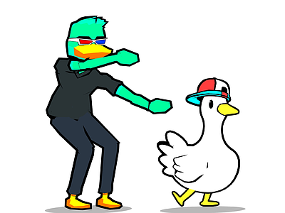 虚拟人物 舒巴鸭 卡通鸭子 小白鸭 卡通拟人鸭