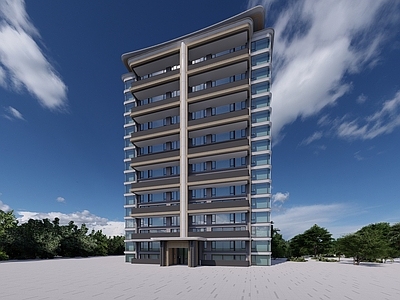 现代多层住宅 现代风格 现代建筑 建筑