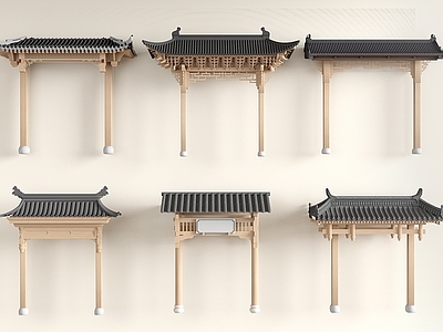 中式新中式古建 中式古建门头 牌楼 古建