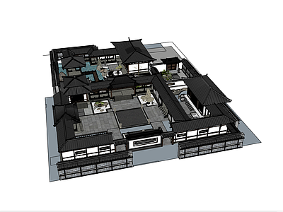 中式新中式古建筑 汉代建筑 王府