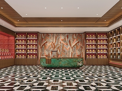 新中式烟酒店 烟酒店 茅台 前台
