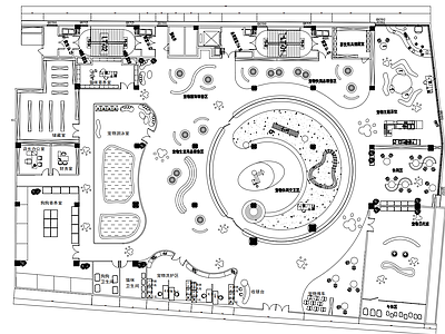 现代其他商业空间 宠物商业空间 2000平 工装 平面图 施工图