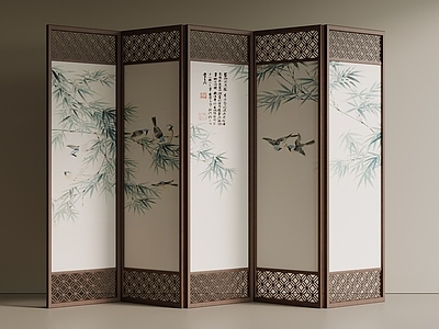 新中式中式屏风 木屏风 可折叠屏风