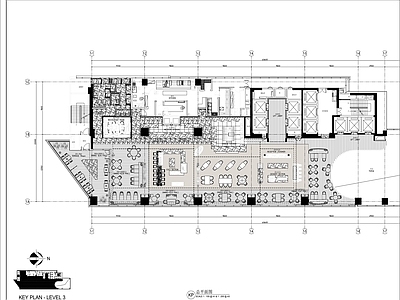 现代西餐厅 高档西餐厅 平面布局图 施工图
