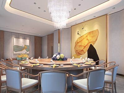 新中式中式中餐厅 新中式 轻奢包厢 现代餐厅