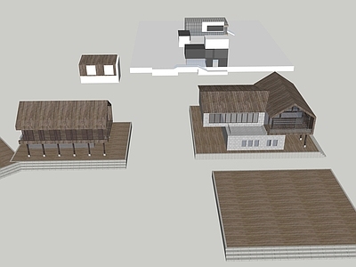 新中式中式古建筑 新中式建筑 酒店建筑 垂花门 中式建筑 民宿建筑