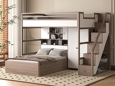 现代上下床 实木床 双层床