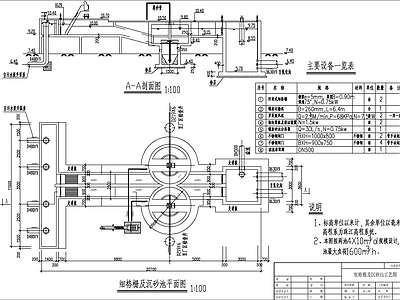 水处理 细格栅及沉砂池 施工图