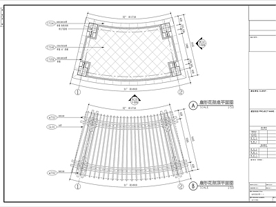 欧式法式廊架 欧式铁艺弧形廊架 施工图